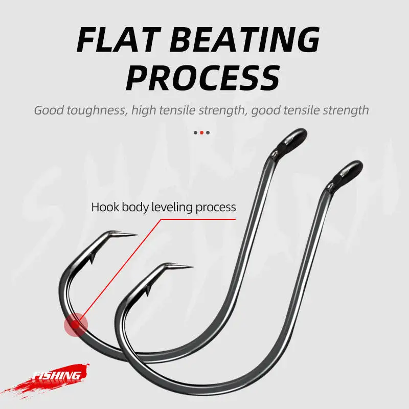 170 unids/caja juego de anzuelos de pesca 2X gancho circular fuerte Offset agua dulce agua salada pulpo bagre accesorios de pesca - imagen 5