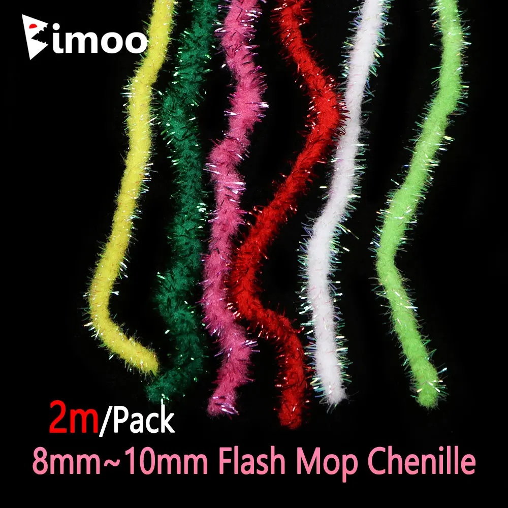 Bimoo Chenilla Flash para atado de ninfas — fibra sintética