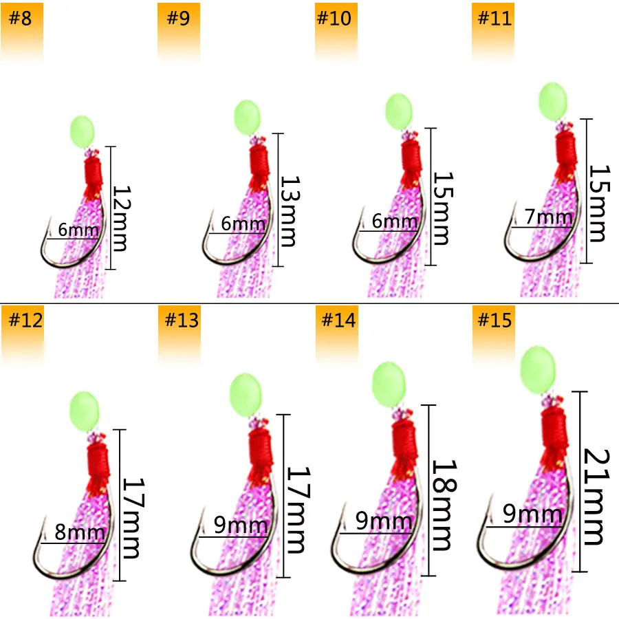 JYJ-1 bolsa de anzuelos para aparejos giratorios, aparejo de cuerda de pesca sabiki con 6 brazos para cebo de salmón y caballa - imagen 3
