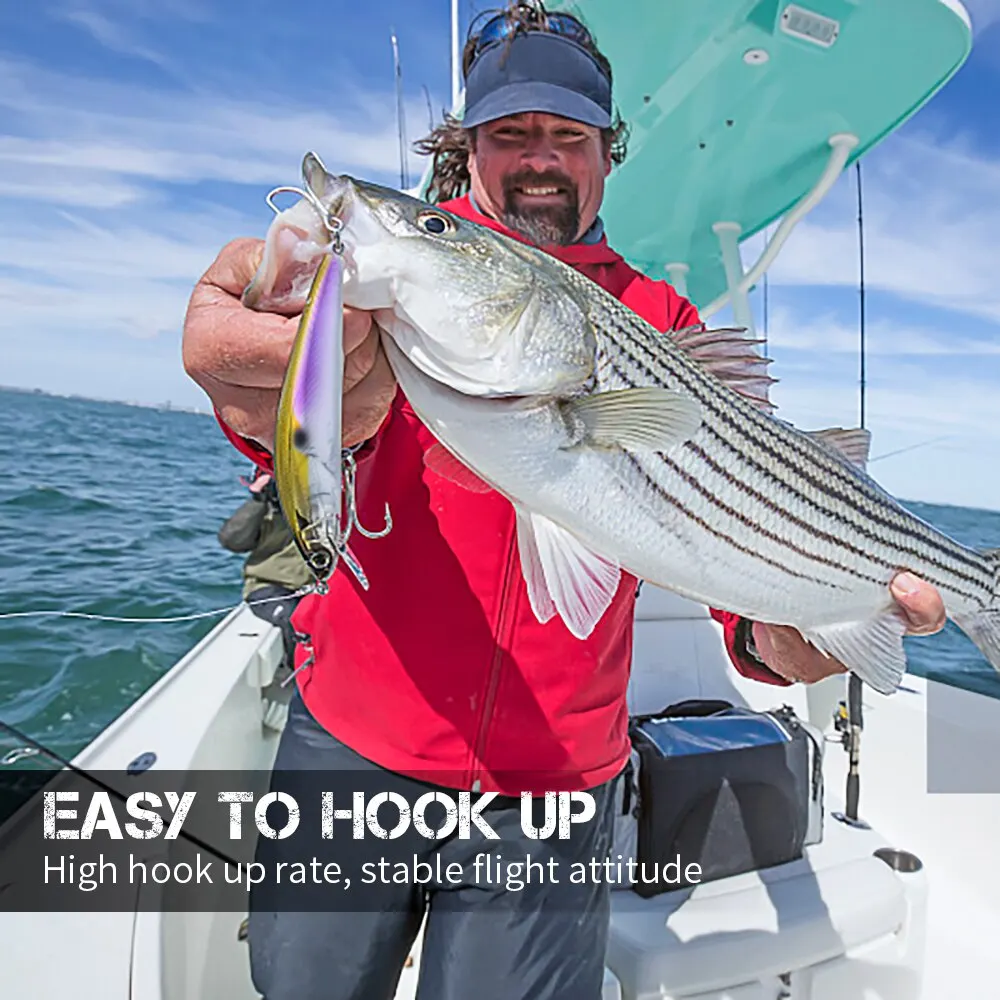 Minnow hundido 9cm 16g Wobbler Trolling Popper Pesca Swimbait cebo de silicona fundido aparejos Lucio gancho carpa señuelo de Pesca de mar Jerkbait - imagen 5