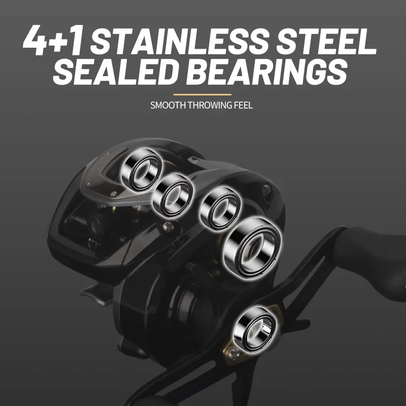 Carrete de pesca DEUKIO 195g ultraligero Baitcasting 7,5:1 relación de engranaje 4 + 1BB 7KG potencia de arrastre Baitcaster agua salada agua dulce - imagen 3