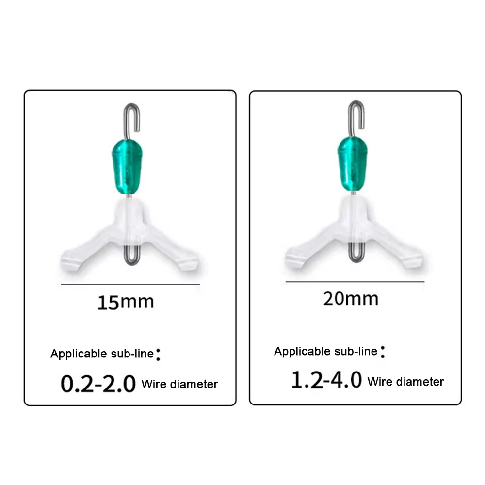 Línea de pesca plana antienredos, bifurcación espacial, dispositivo Contactor de ocho tipos, accesorio de pesca, herramienta de atado, gancho doble, 10 Uds. - imagen 2