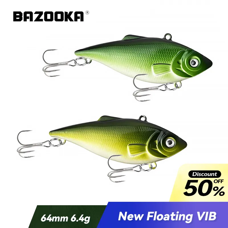 Bazooka 6,4g 64mm señuelo de pesca Swimbait carpa Pike cebos plantilla lenta VIB duro Jigging rápido JIG flotante Trolling invierno lubina Pike