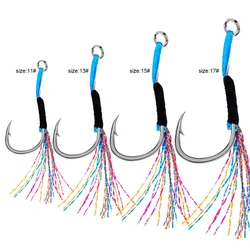 Anzuelo Assist para jigging con pluma PE y anillo sólido
