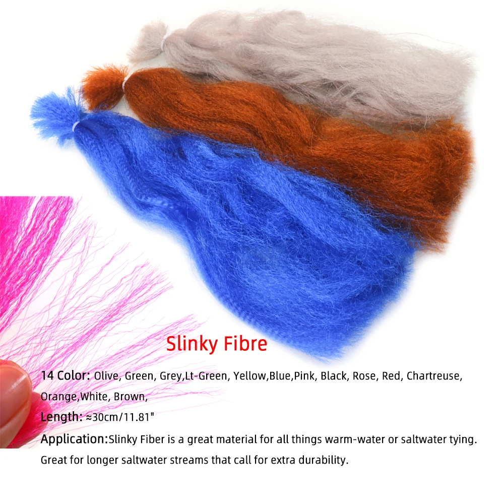Wifreo 1 Flash Slinky Fibre, pelo largo y rizado sintético/fibra Slinky para hacer señuelos de peces de closer Minnow, cebos para atar moscas - imagen 4