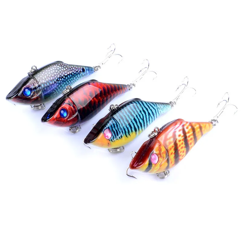 Luya cebo con revestimiento de plástico, capa de natación completa UV, cebo de plástico con estampado en caliente, Vib7cm/11g, cuentas de anillo de cebo biónico - imagen 5