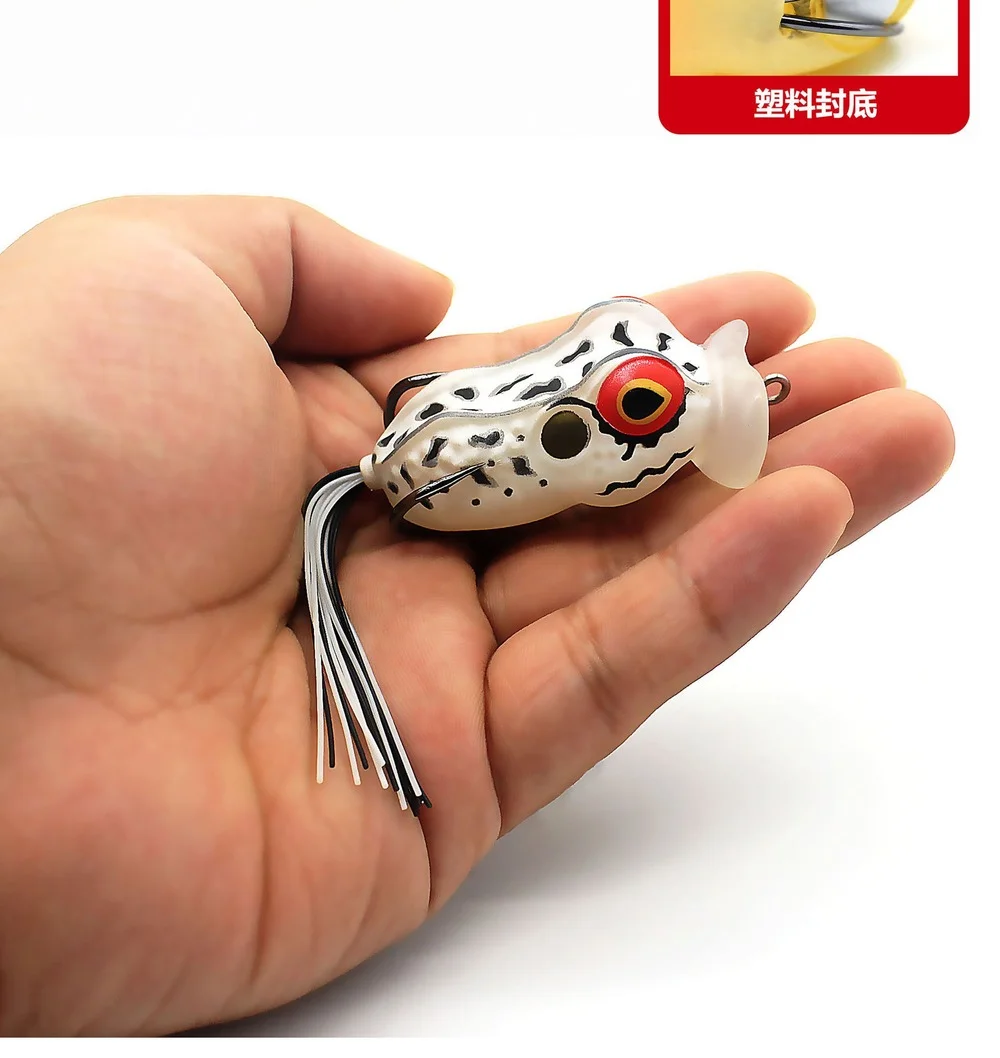 Señuelos de Pesca de carpa, cebos blandos de rana Artificial, anzuelos triples, aparejos de pesca de 5,5 CM y 12,5G - imagen 4