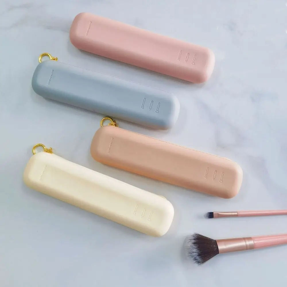 Bolsa de silicona para brochas de maquillaje, regalo, gran capacidad con cremallera, bolsa de almacenamiento para brochas de maquillaje, herramienta de almacenamiento de maquillaje - imagen 3