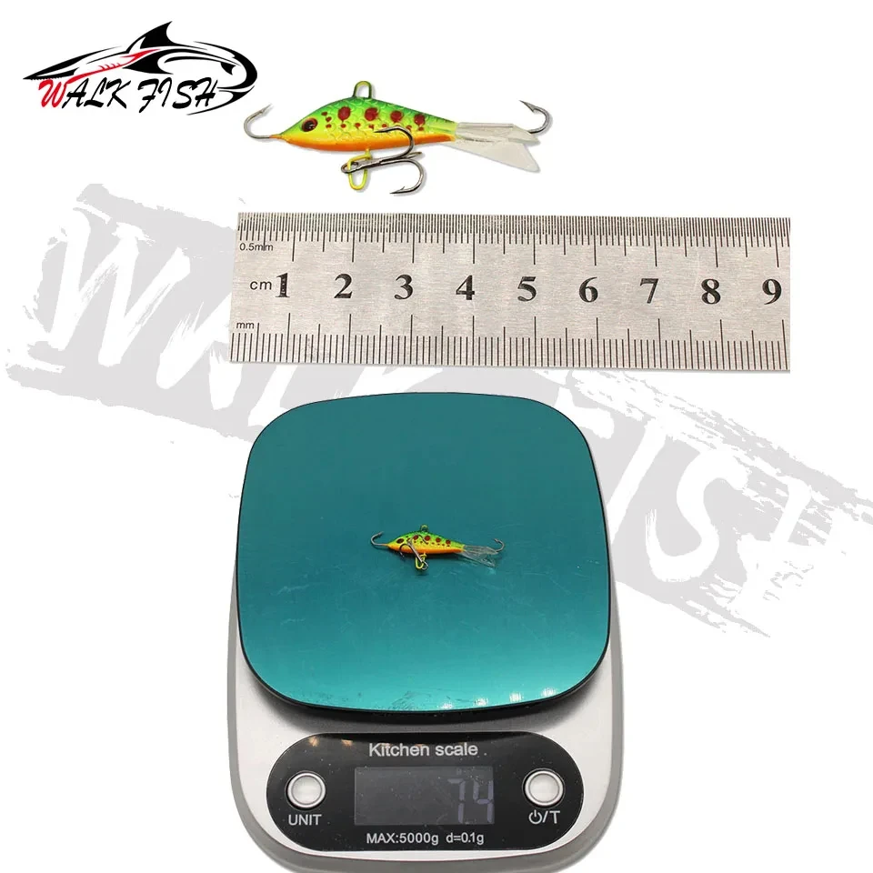WALK FISH-señuelo de pesca Artificial, 1 piezas, hielo de invierno, 50mm, 7,5g, señuelo de pesca falso, equilibrador de leurre para pesca de carpa, Lucio Walleye - imagen 5