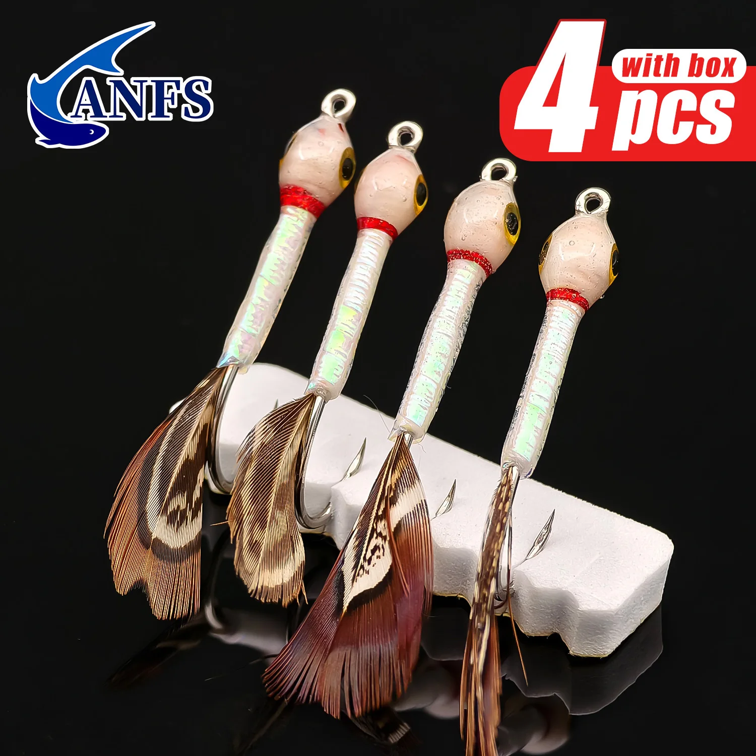 ANFS Paquete de 4 moscas de pesca con mosca atadas a mano, mosca de trucha, mosca de lubina, pesca con mosca, pesca con mosca-ángel Köder