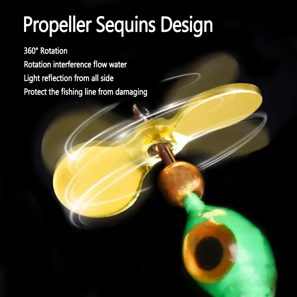 Bimoo-anzuelos de cebo de pez pequeño Natural, hélice de pesca con mosca, lentejuelas 3D, Ojos de pez, epoxi, ninfa, pececillo, señuelo de pesca de trucha - imagen 5