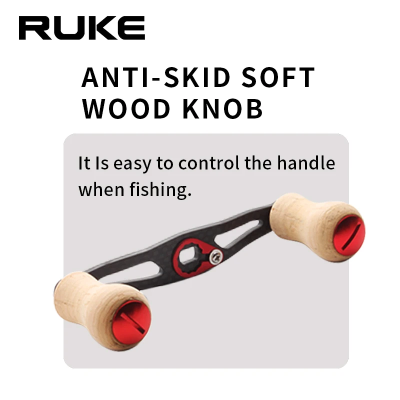 Carrete de pesca Ruke con mango de carbono para Daiwa Abu, perilla de madera, tamaño del agujero ultraligero 8*5mm para carrete Daiwa, alta calidad, envío gratis - imagen 4