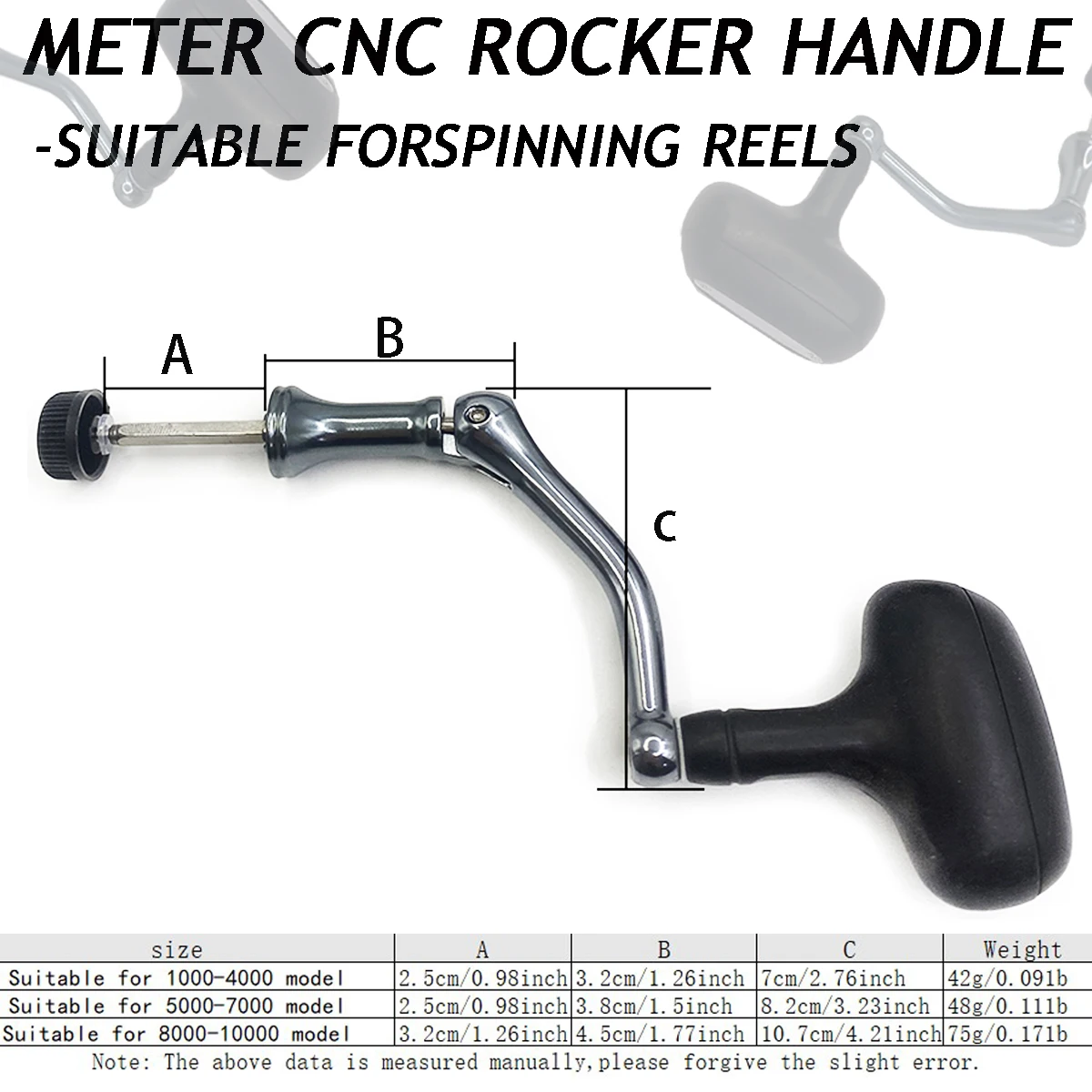 Mango carrete pesca CNC aluminio – Recambio giratorio - imagen 2