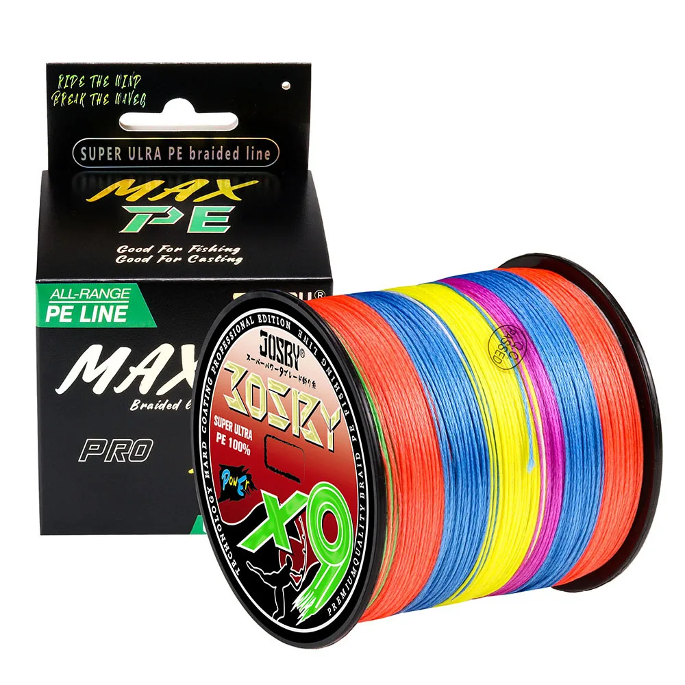 JOSBY Braided Fishing Line 9/8 Strands 300M 500M 100M Multifilament PE Wire 10LB-100LB Strong Japan Cord For Carp Accessories - imagen 3