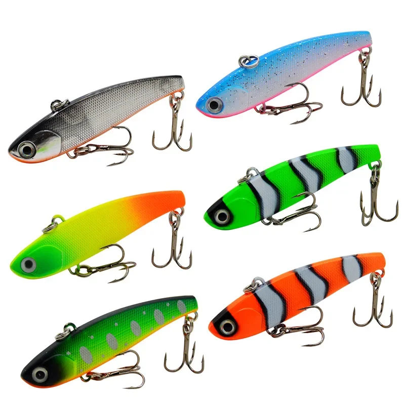 Señuelo de Pesca de mar duro de invierno, 1 Uds., 6cm/10g, VIB, ojos de cebo 3D, plantilla de buceo giratoria, ala Wobbler, señuelos de manivela Swimbait - imagen 2