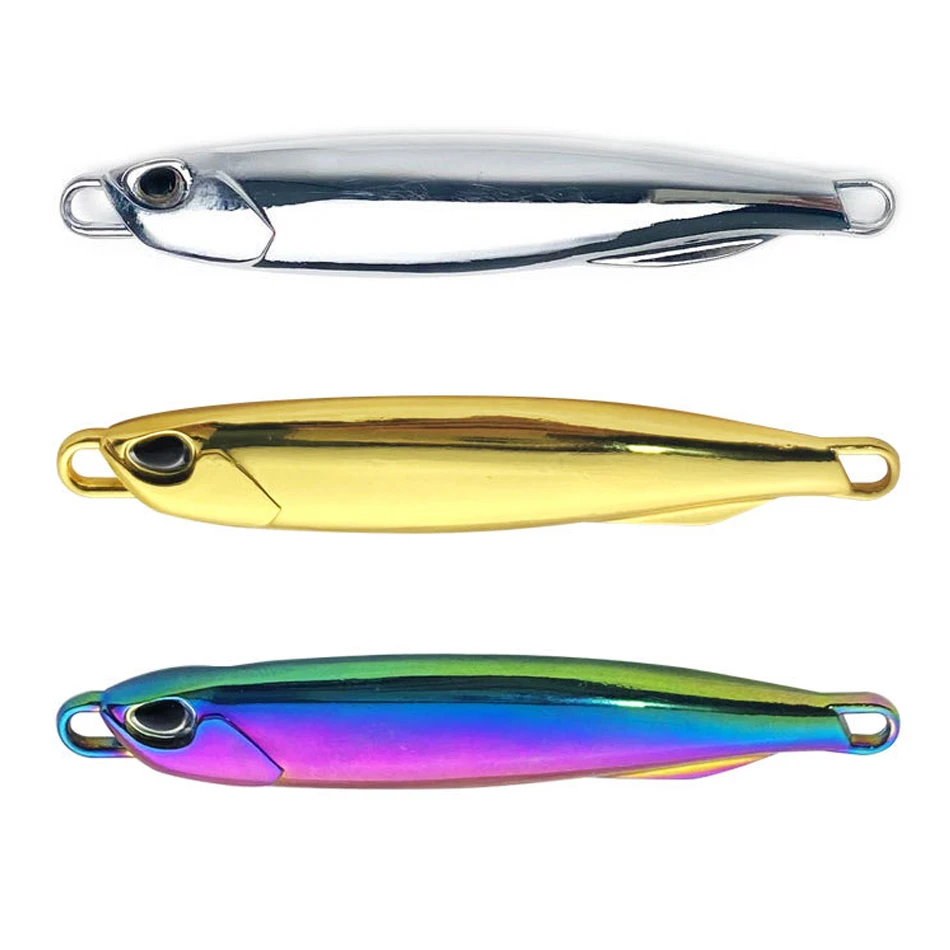 Cebo Biónico de estilo japonés, cebo de pesca de pipeta de agua dulce y salada, aleación de zinc, placa de hierro larga, 7g/10g/15g/20g, 2 unidades por lote - imagen 4