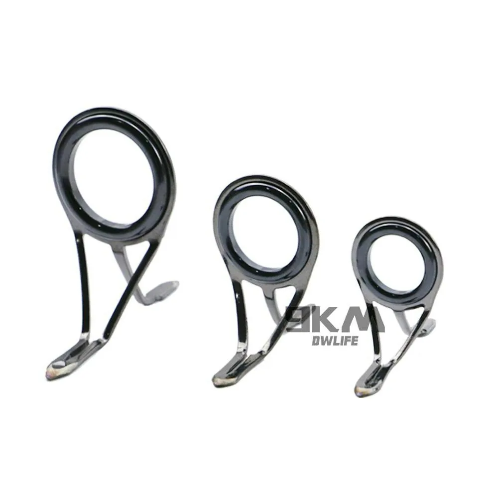 Kit de reparación de cañas 50 Uds ~ 120 Uds componentes de construcción de cañas de Jigging 4mm ~ 38mm guías de caña de pescar de acero inoxidable Kit de reparación de anillos de cerámica - imagen 5