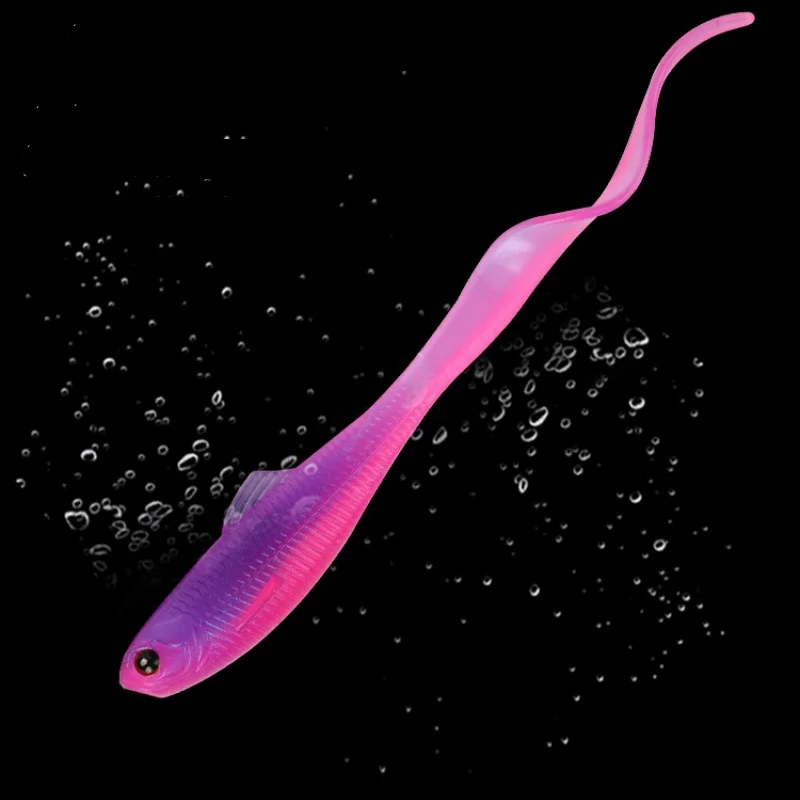 Señuelo de pesca cebo blando gran turbulencia cola de onda picante señuelos artificiales volumen flujo competencia lubina mandarín 8-12 piezas en oferta - imagen 5