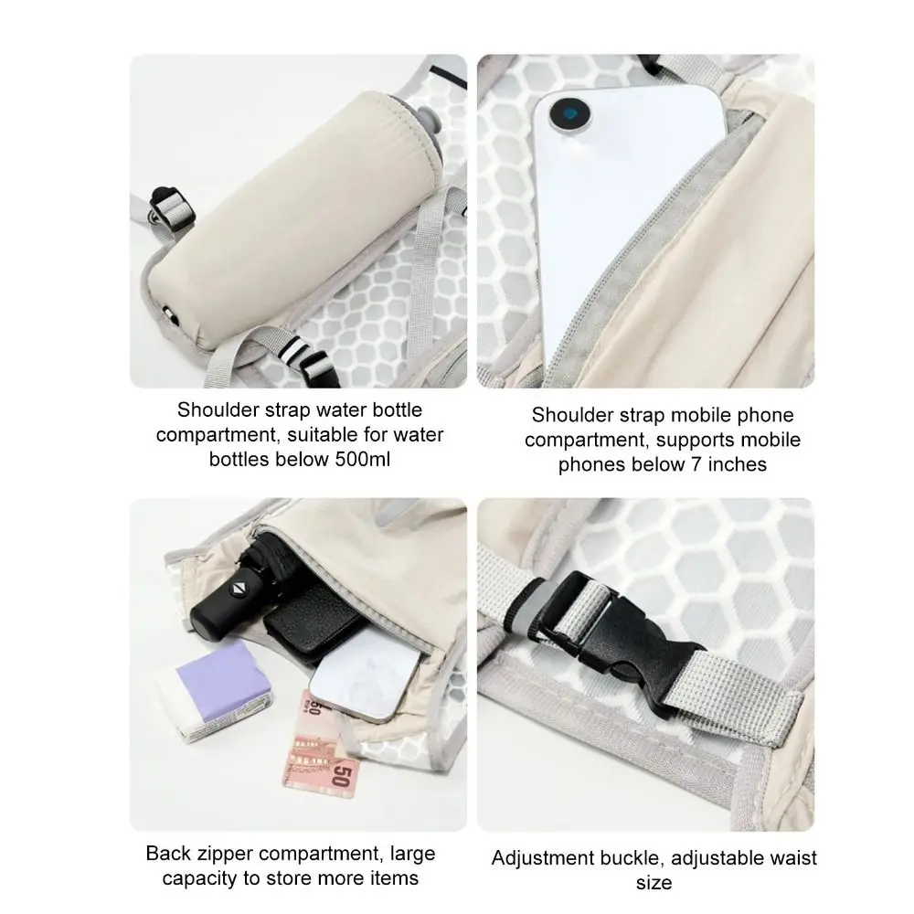 New Waterproof Nylon Running Water Bottle Storage Vest Reflective With Phone Holder Running Vest Lightweight Chest Pack Outdoors - imagen 2