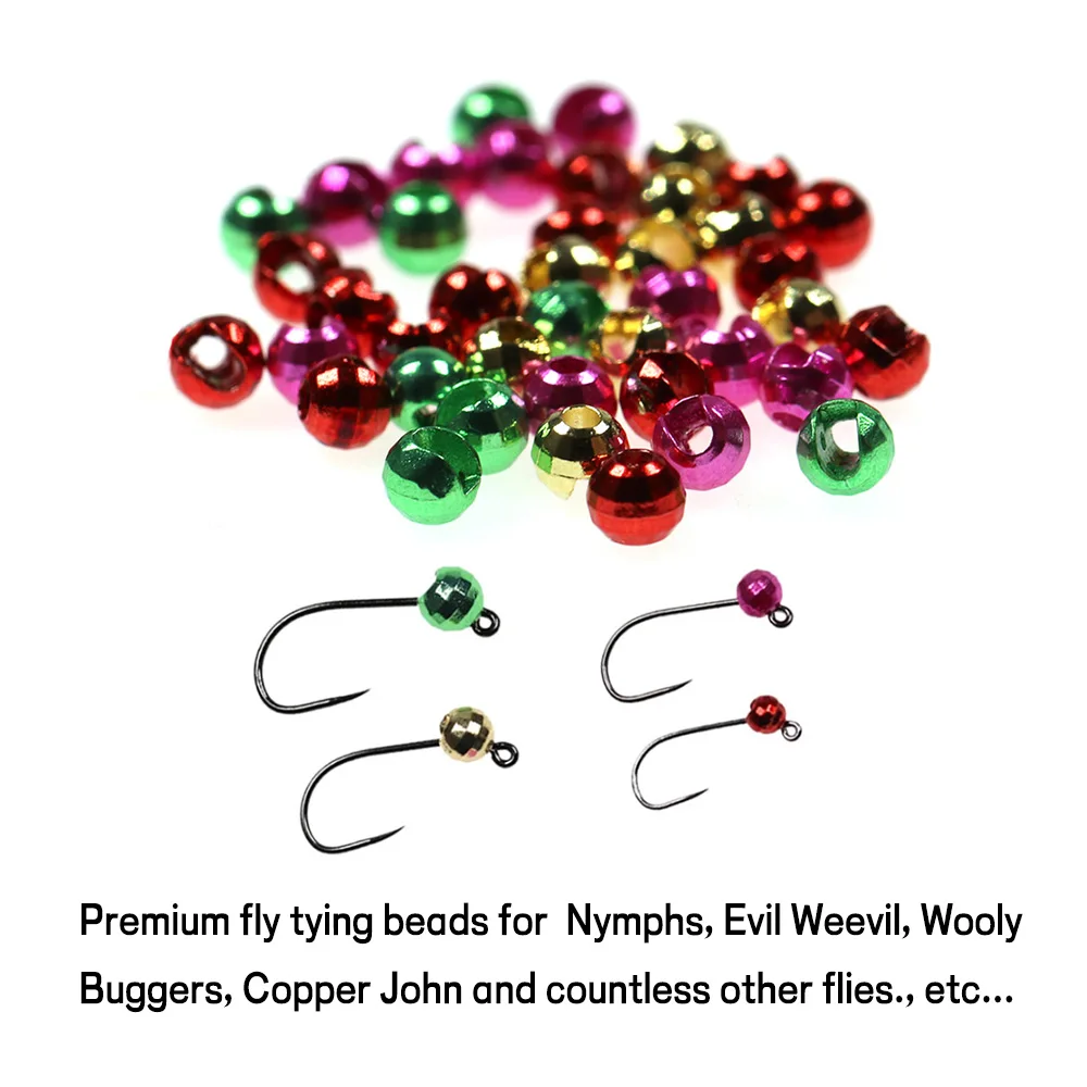 Bimoo, 20/40 Uds., pesca con mosca, cuentas facetadas ranuradas, cuentas de atado para discoteca, plantilla de hundimiento rápido, ninfas, serpentina, señuelos de peces de trucha - imagen 5