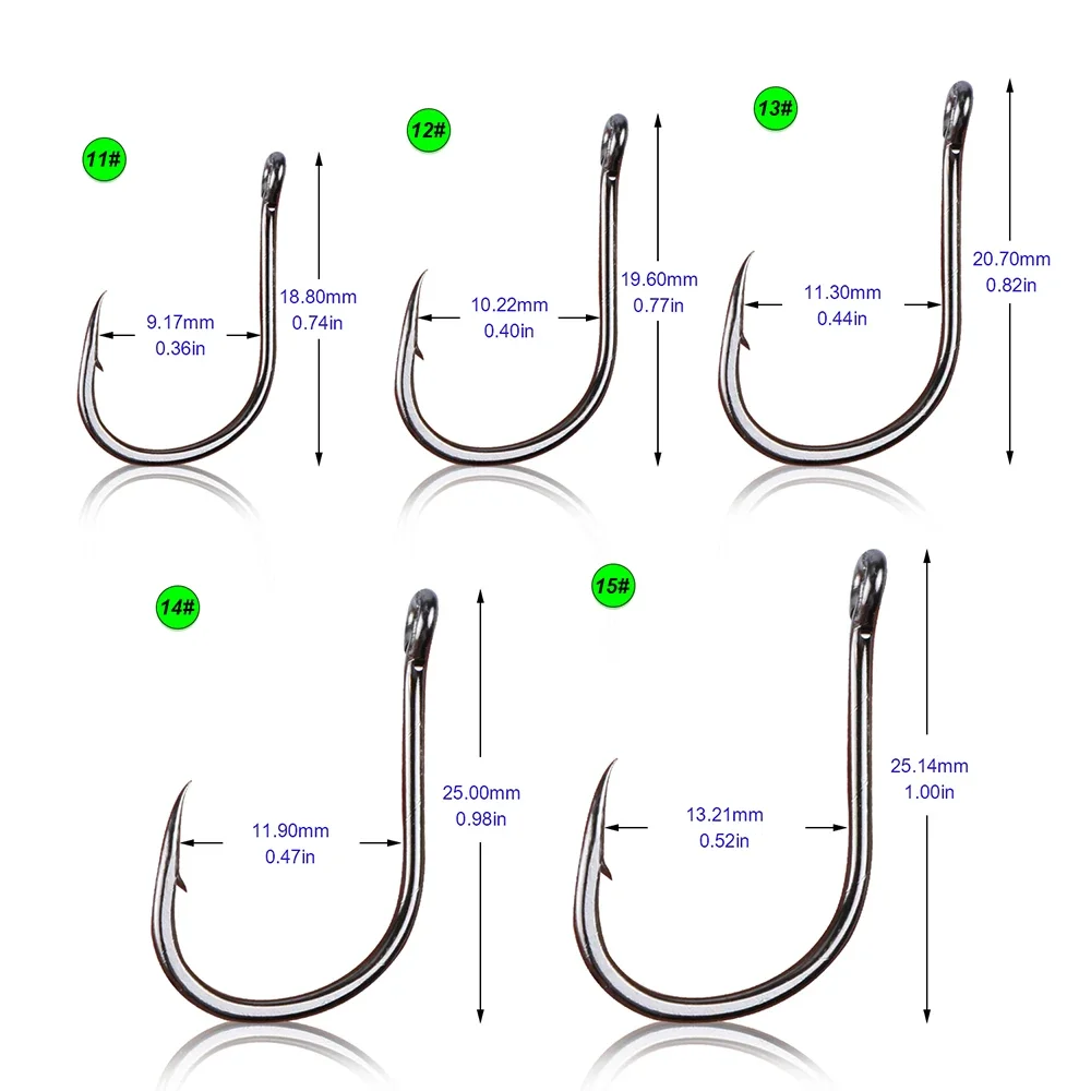Goture 500 Uds juego de anzuelos de pesca de carpa anzuelo de pesca de acero al carbono con caja de aparejos de pesca 6 #   -15 #   10 tamaños - imagen 3