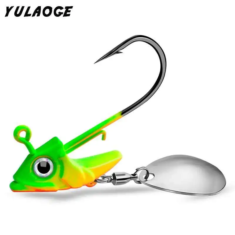 Plantillas de cabeza, anzuelo de pesca de 10,5G/15G, juego de anzuelos compensados, anzuelo de pesca de gusano suave para lubina, señuelo de pesca de carpa, anzuelo de plomo