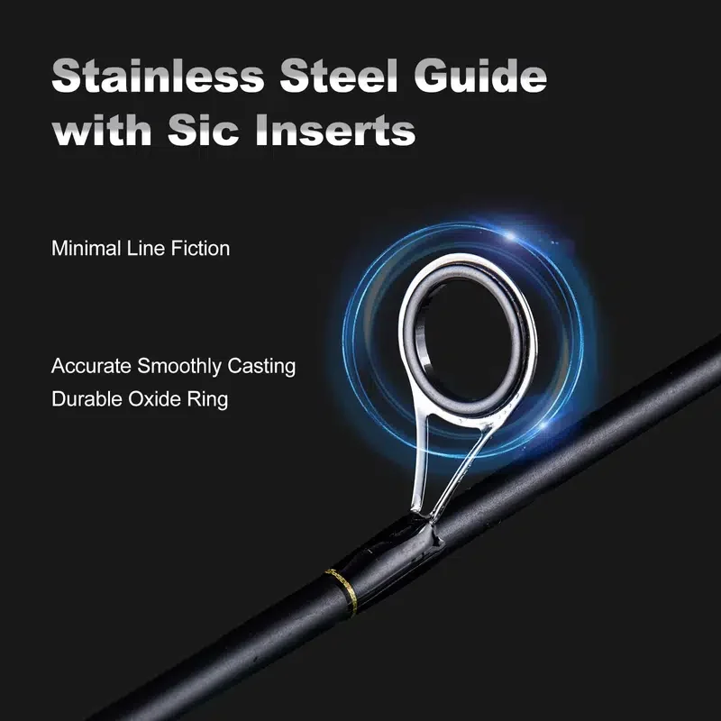 Goture-caña de pescar giratoria de fibra de carbono portátil, caña de pescar de viaje con mango de corcho, 6-10 pies, potencia m, 4-40g, 1,8-3M - imagen 4