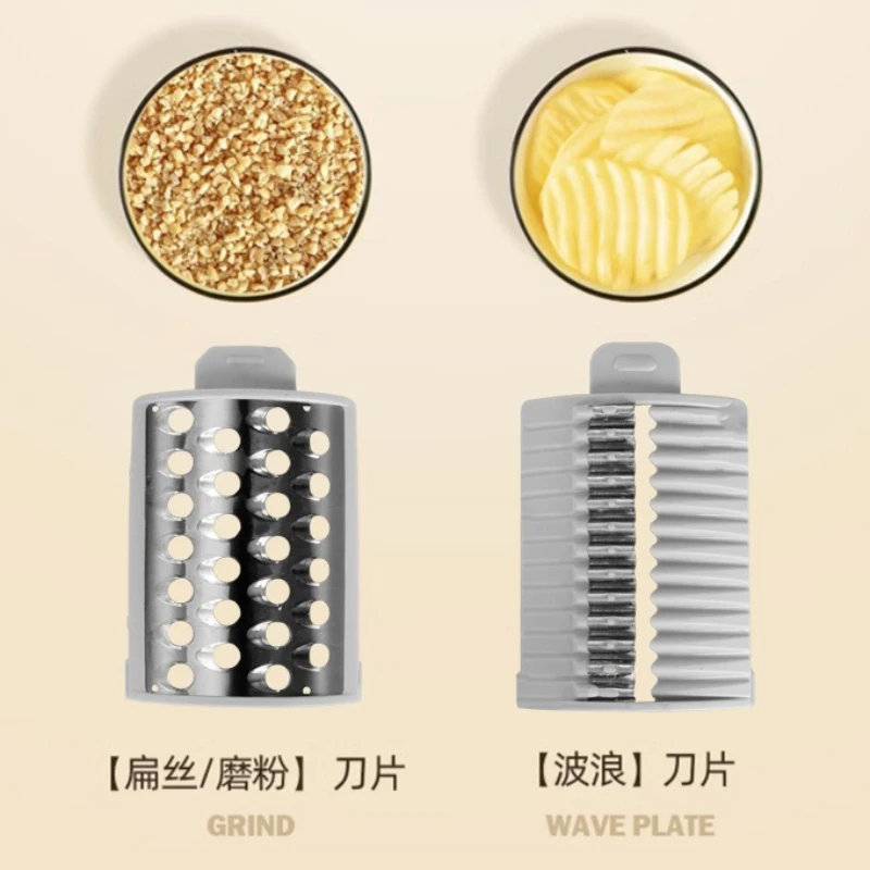 Cortador de verduras rotativo de manivela 5 en 1, rebanador de patatas y verduras de tambor multifuncional, máquina picadora Manual de queso - imagen 5