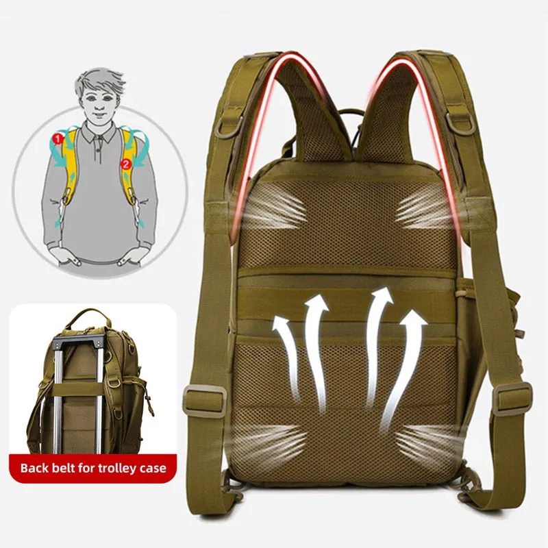Bolsa de señuelo de pesca para hombre, mochila de un solo hombro, deportes tácticos al aire libre, camuflaje, viaje, montañismo, mochilas pequeñas de viaje para escalar - imagen 5