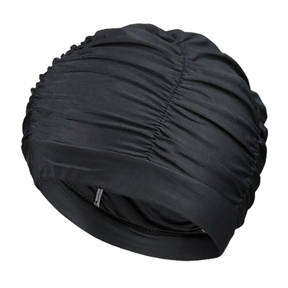 Gorro de natación de alta elasticidad para hombre y mujer, gorro de nailon con estampado de flores lisas, de pelo largo, para deportes y piscina, 1 unidad - imagen 4