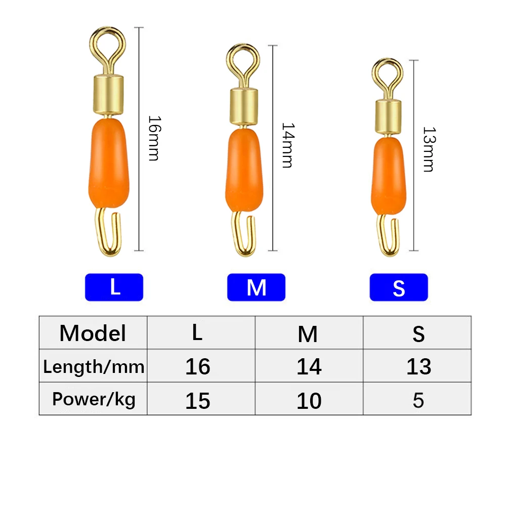 DNDYUJU-anillo sólido giratorio de rodamiento de bolas, Conector de enlace rápido, gancho de pesca con enganche, accesorios de pescado a presión, 50 piezas - imagen 2