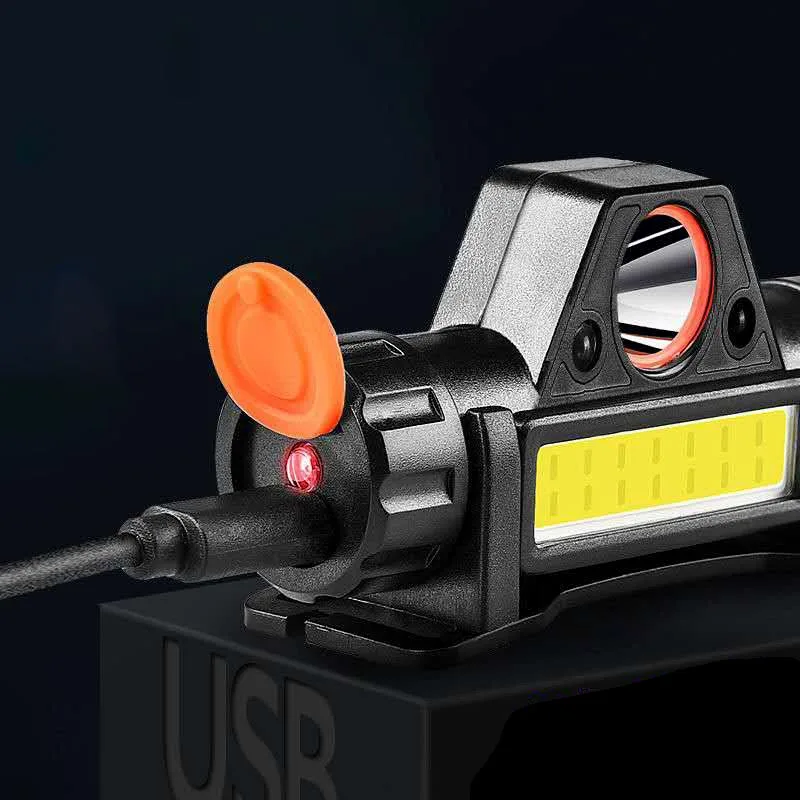 Linterna frontal LED COB recargable con USB, potente linterna frontal magnética superbrillante resistente al agua para pesca al aire libre - imagen 3