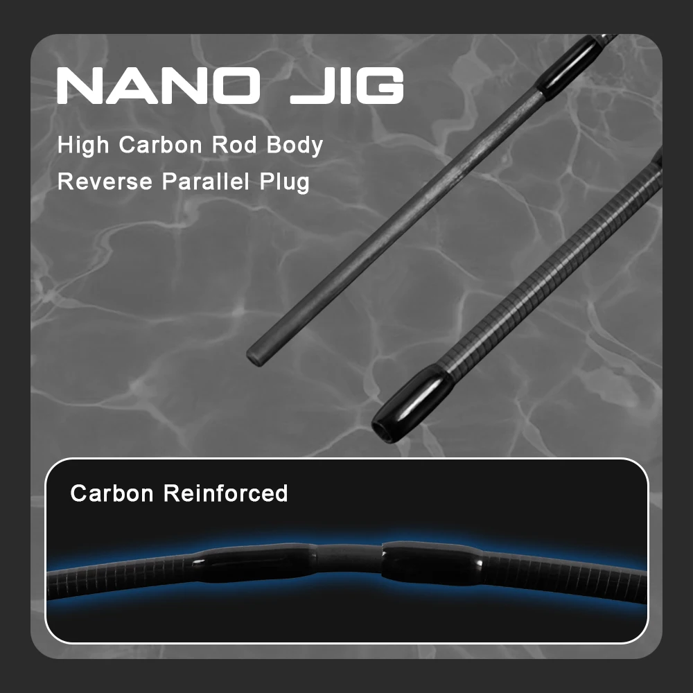 MIFINE NANO JIG caña giratoria de viaje 30T fibra de carbono UL señuelo peso 0,5-2g portátil 4 piezas punta sólida para cañas de pescar de trucha - imagen 5
