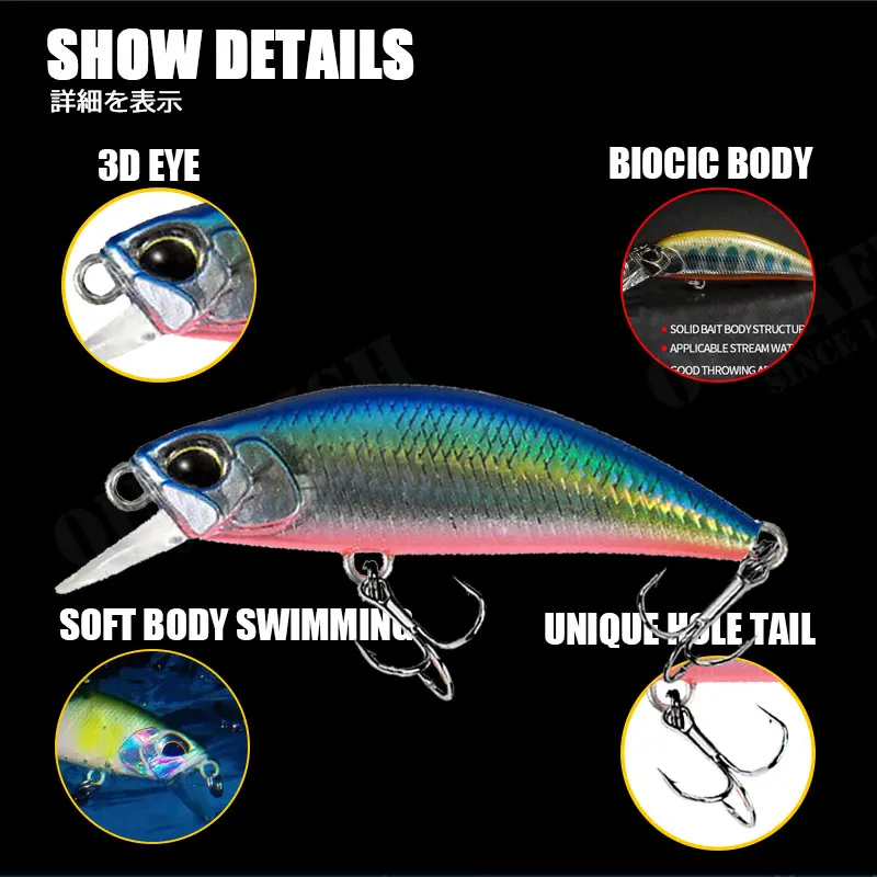 Micro Minnow Señuelos De Pesca De agua completa, 38mm, 3,2g, Isca De hundimiento, flujo Artificial, carpa, Lucio, Accesorios De equipo De Pesca - imagen 4