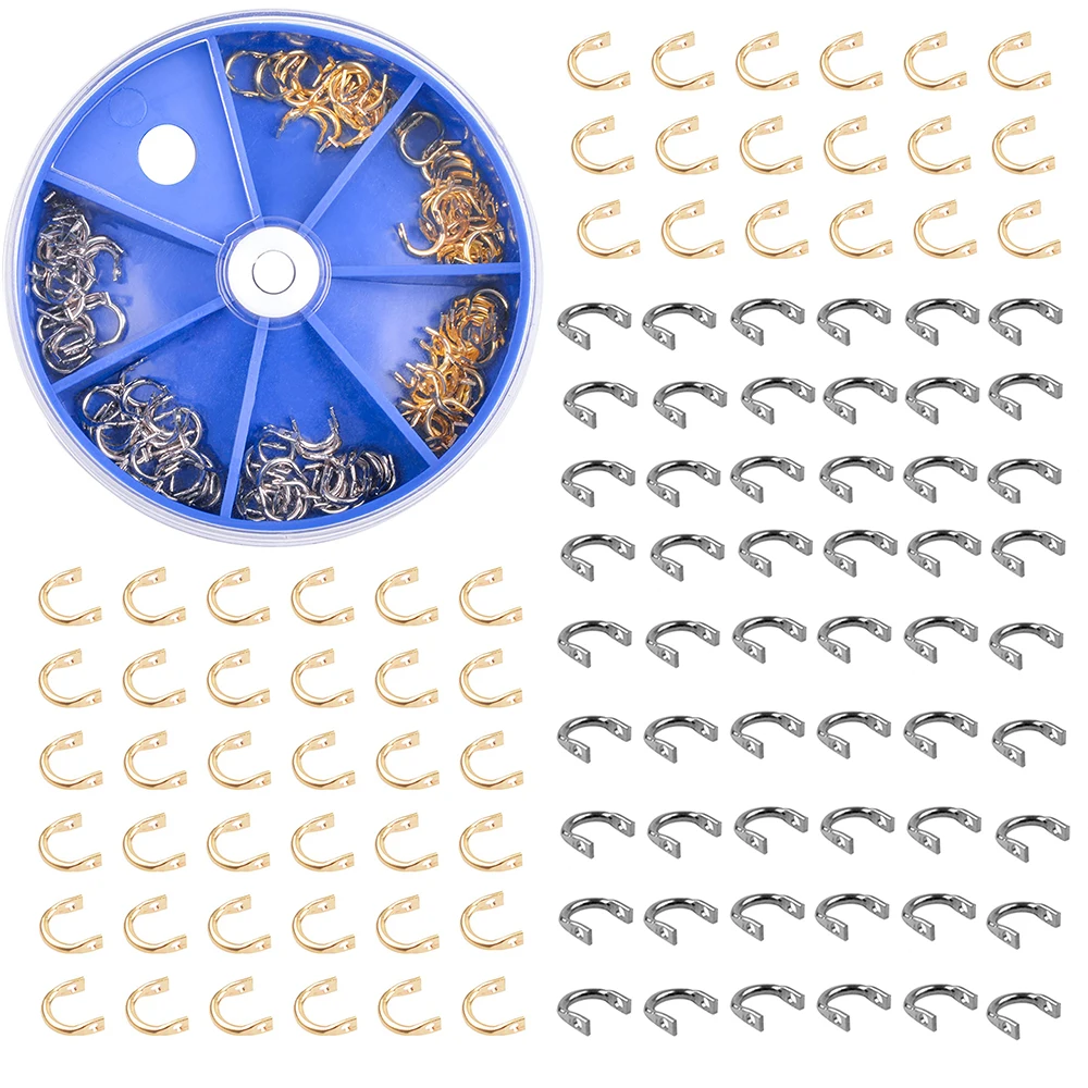 120 Uds. De horquilla de pesca fácil de girar, eslabones de latón en forma de U, cuchilla giratoria de cambio rápido para hacer señuelos giratorios
