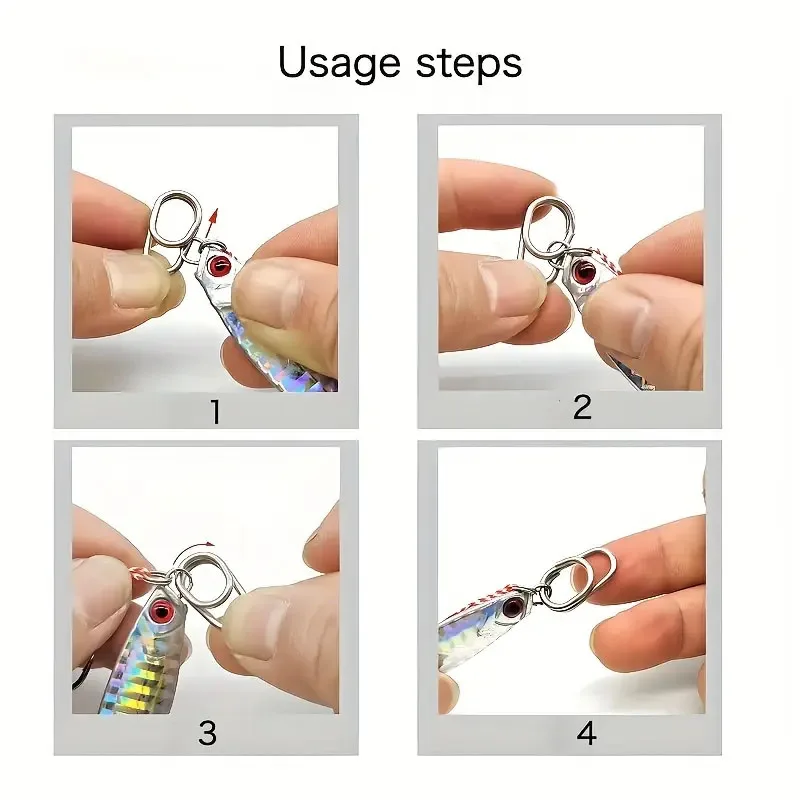 Anillos de pesca ovalados acero inoxidable con clip rapido - imagen 4