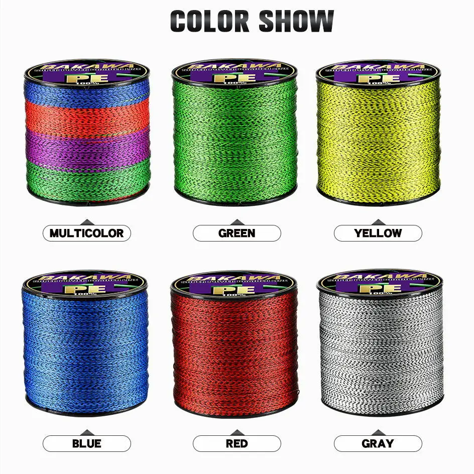 BAKAWA-sedal de pesca de PE moteado, multifilamento trenzado de 4 hebras, 300M, 500M, accesorios de pesca de carpa, alambre trenzado japonés - imagen 5