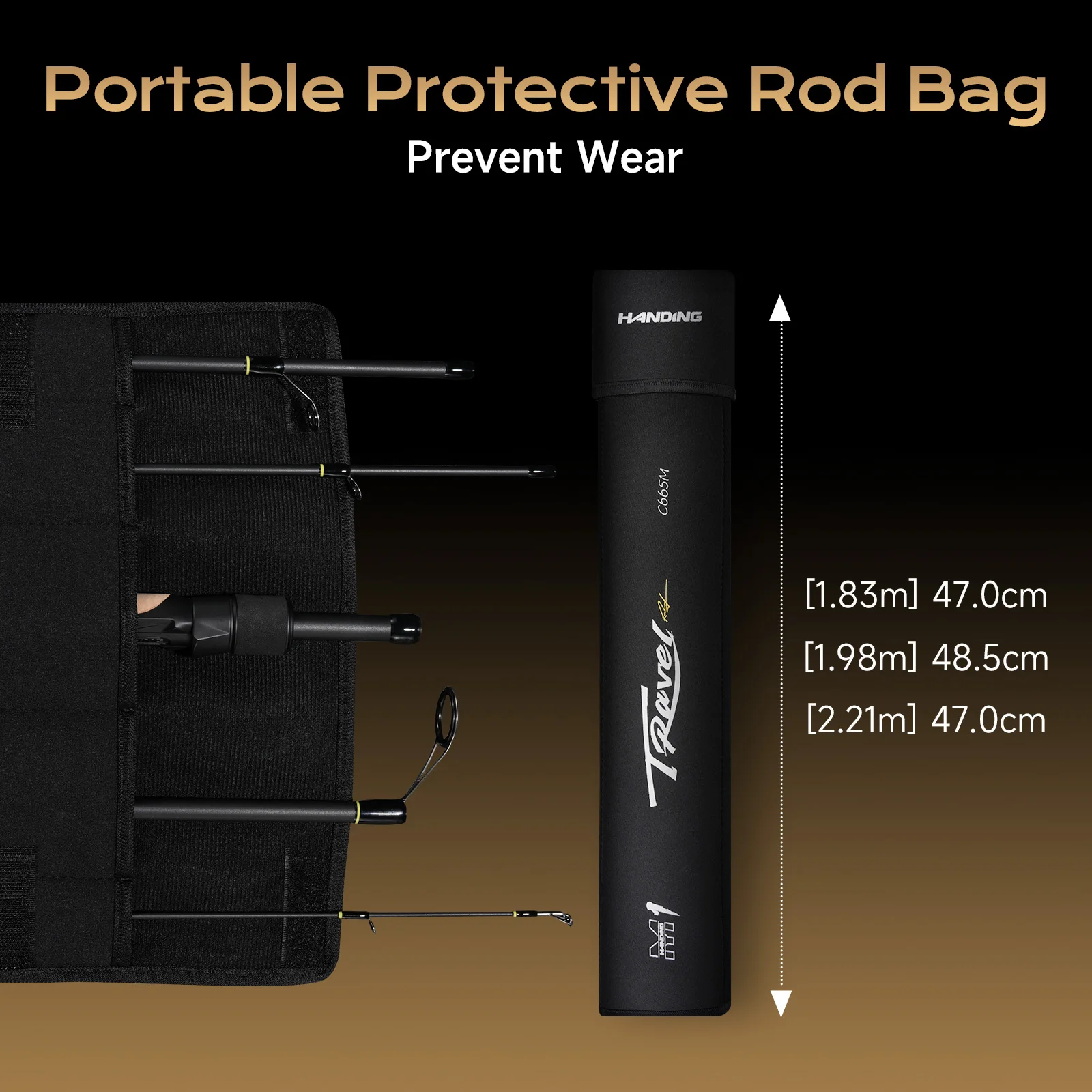 HANDING M1 Travel Fishing Rod, accesorio de fibra de carbono de 40-43cm de longitud retráctil, 5-6 secciones, 24 + 30 toneladas - imagen 5