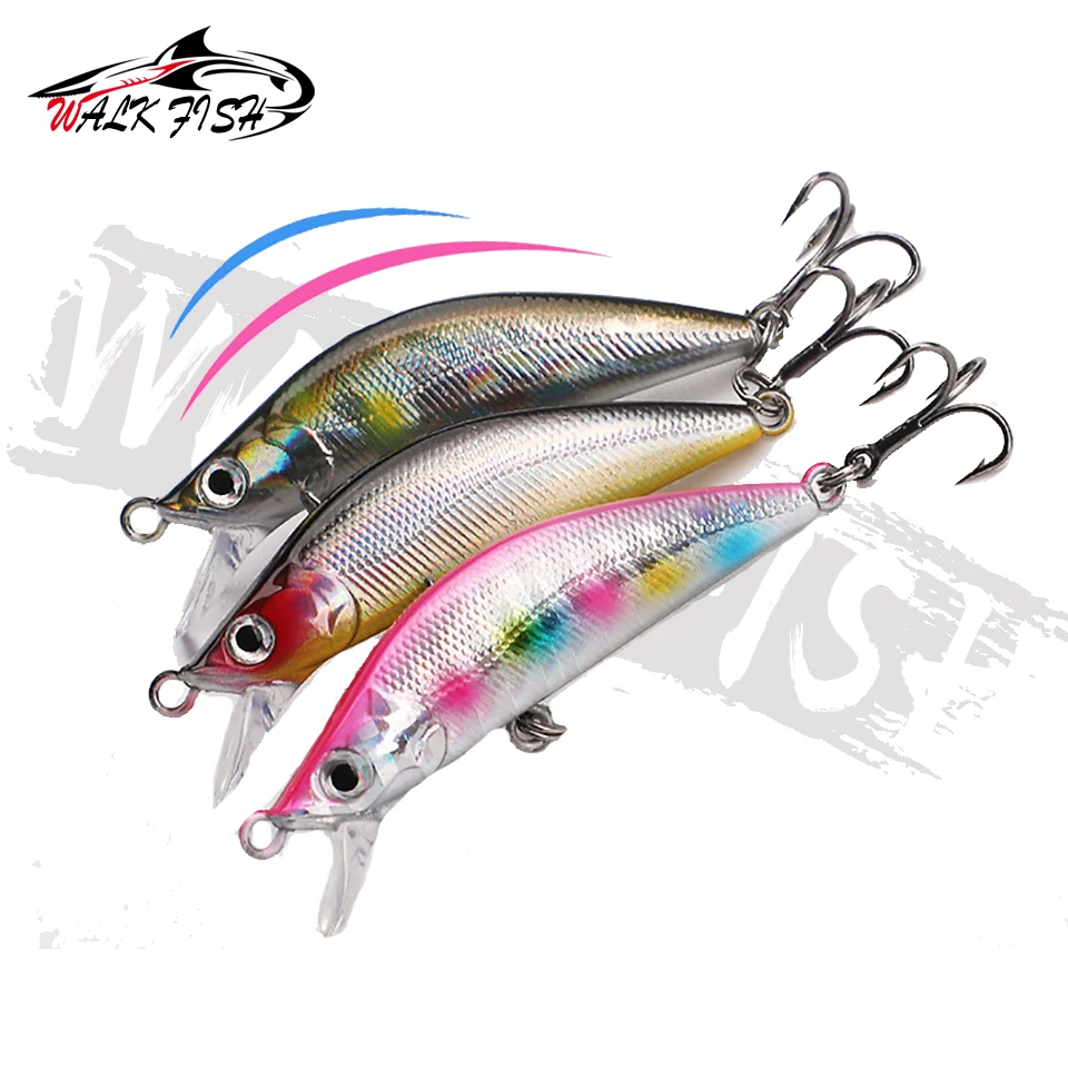 WALK FISH-señuelo de pesca de pececillos, cebo duro Artificial de fundición larga, 5,5 cm, 5g, Wobblers para Char, trucha, lubina, Lucio - imagen 3
