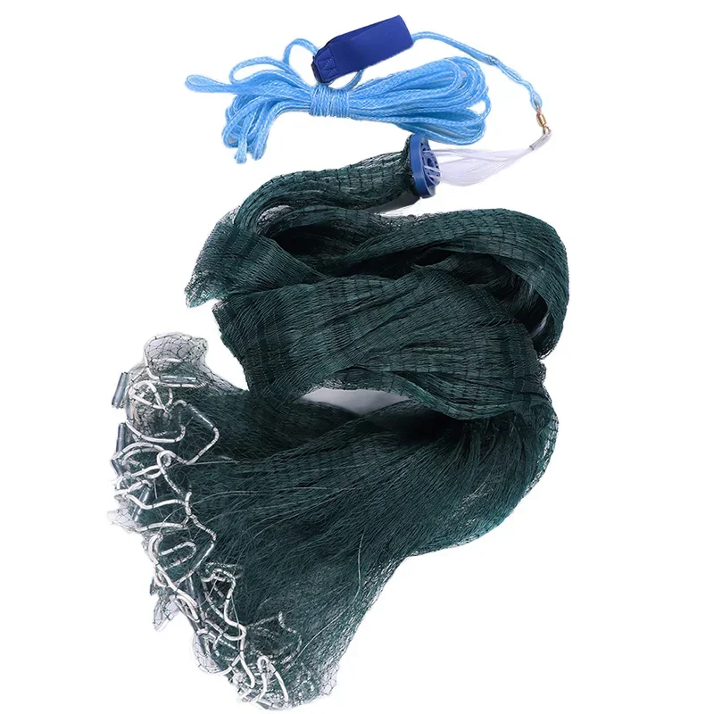 Lawaia Redes fundidas a mano, cable trenzado verde, red de pesca con colgante de hierro, red de pesca al aire libre para hombres, líneas duraderas - imagen 4