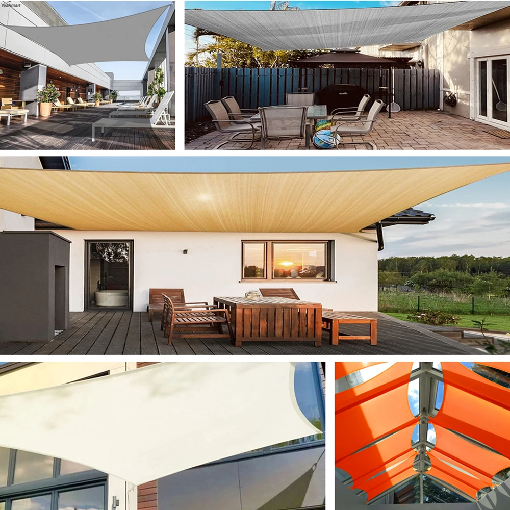 Refugio solar impermeable, bloque UV rectangular, vela parasol, toldo grande para acampar, senderismo, cubierta de sombra para jardín, tiendas de playa - imagen 5