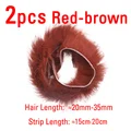 2PCS Red Brown