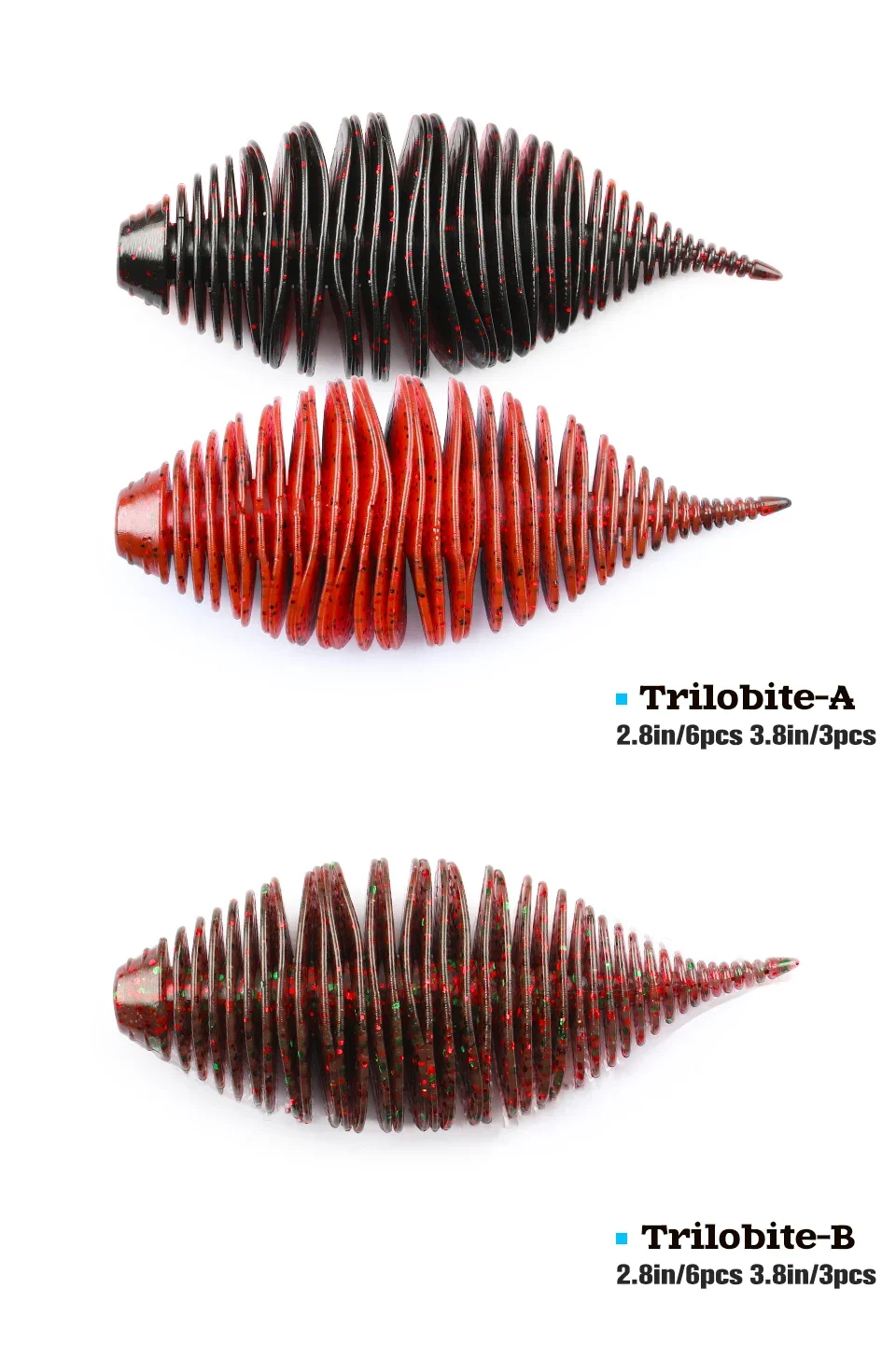 Explore las opciones de cebo versátiles Triobite-A y Triobite-B para entusiastas de la pesca