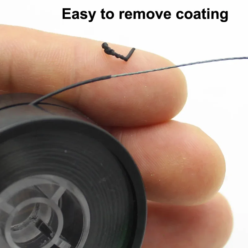 Línea de pesca de carpa de 20m, gancho de enlace recubierto de carpa, línea trenzada para aparejo de pelo 15IB 25IB 35IB, aparejos de pesca gruesos de carpa - imagen 4