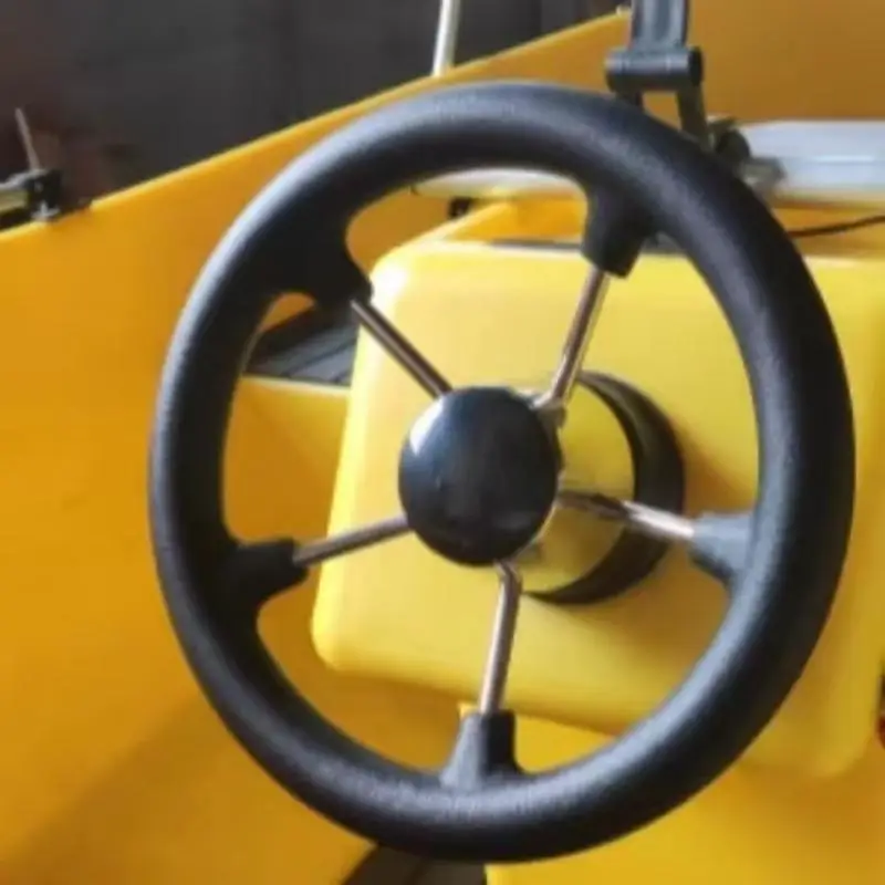 Volante marino de acero inoxidable, accesorio de 11 pulgadas con espuma negra y destructor de 5 radios para yate y barco - imagen 3