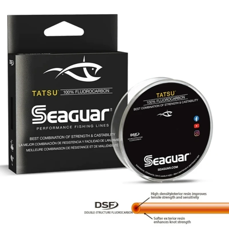 SEAGUAR-SEAGUAR TATSU hilo de pesca de fluorocarbono, hilo de pesca de fibra de carbono 100% Original de Japón, 200YDS, 183M - imagen 3