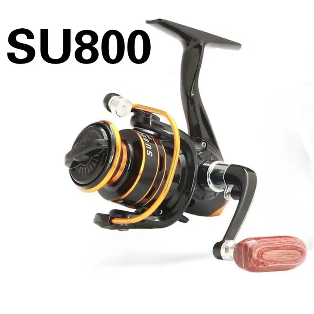 Carrete de pesca serie 800, balancín plegable, bobina de Metal, carrete giratorio pequeño, agarre cómodo 5,2: 1, Mini carrete de pesca de agua salada - imagen 3