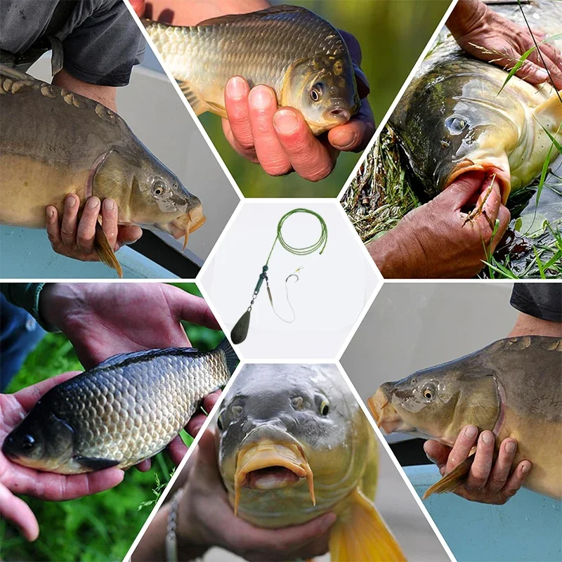 Kit Hair Rigs Carpa – Plomos Recubiertos y Ganchos Giratorios - imagen 3