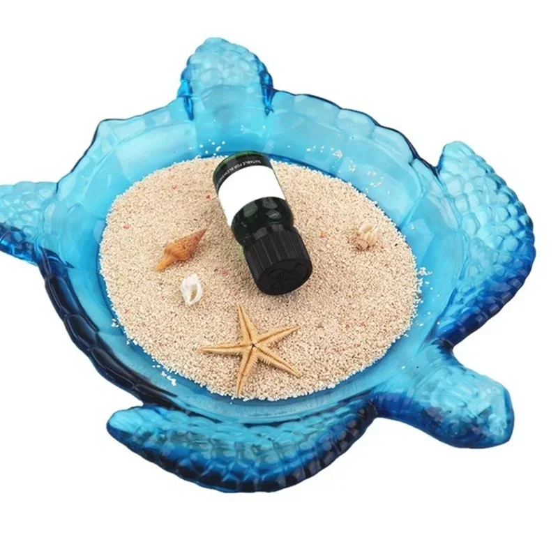 Plato marino de tortuga marina, Molde de resina Epoxy de cristal artesanal, molde de vida marina, bandeja de resina, molde de placa, decoración de playa - imagen 4