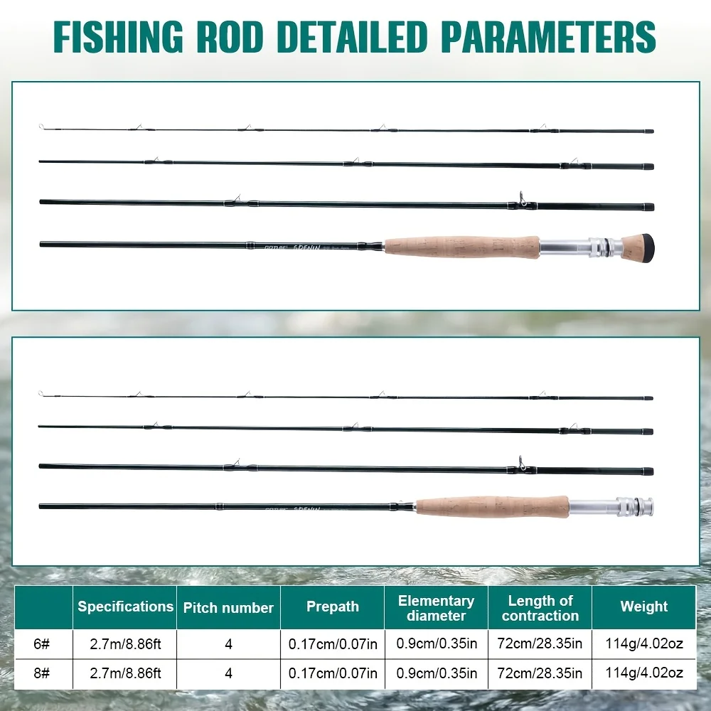 Goture caña de pesca fibra de carbono 2.7m – 4 secciones para trucha y lubina - imagen 3